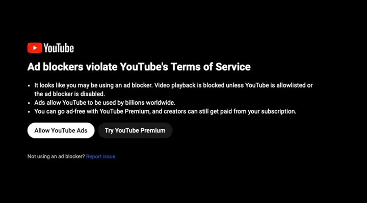 YouTube reklam engelleyicileri bloklamaya başladı