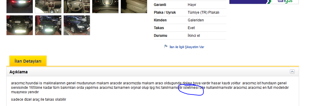  İsletmesi kullanılmamış araç!