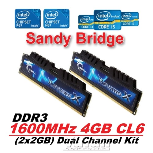 SATILMIŞTIR G.SKILL RİPJAWS 4GB (2 x 2GB) DDR3 1600 MHZ CL6