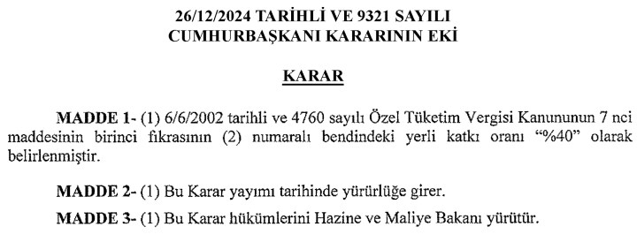 ÖTV’siz araç alımında yeni dönem başladı: Yüzde 40 yerlilik şartı geldi!