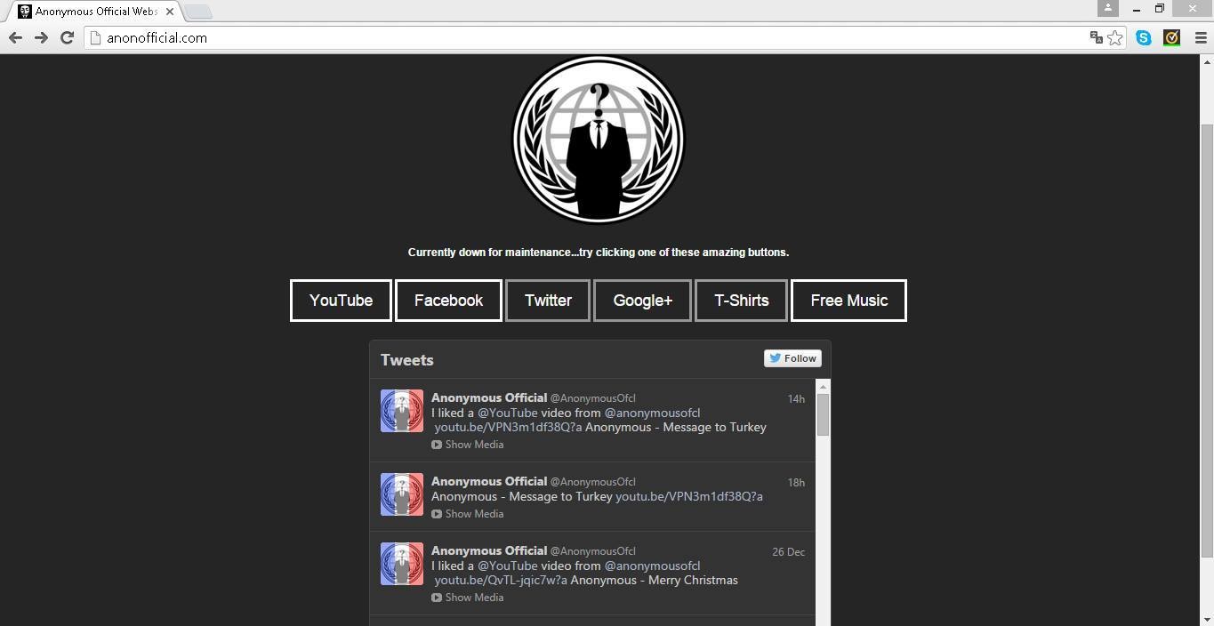 Anonymous  Official Sitesine Şuan Erişilemiyor.