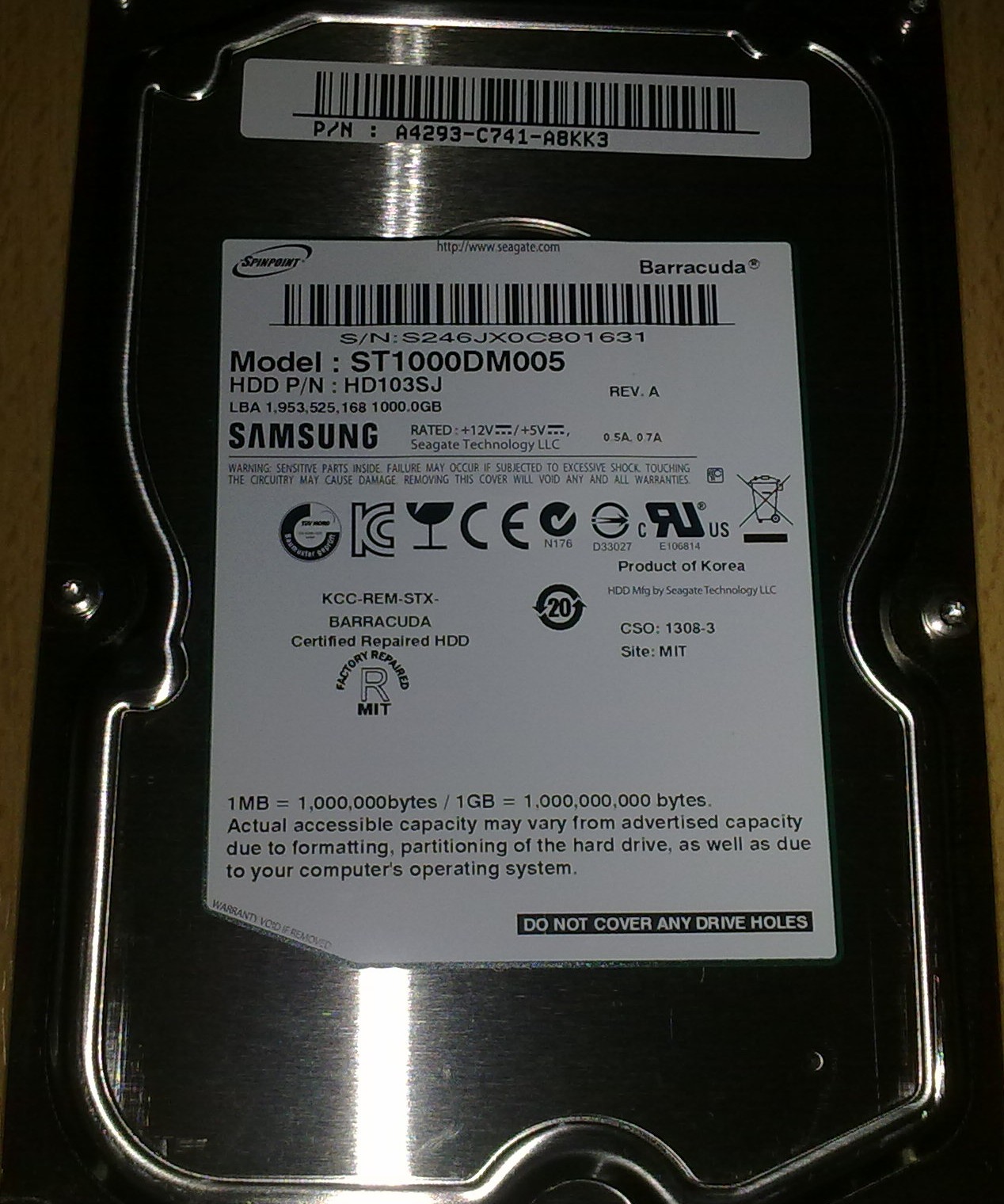  Samsung 103SJ (ST1000DM005) İnceleme
