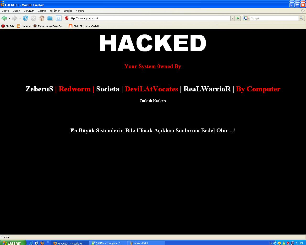  MYNET HACKLENMEDİ TELEKOM HACKLENDİ!