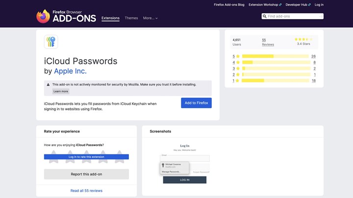 Apple, Firefox kullanıcıları için iCloud Parolalar eklentisini sundu