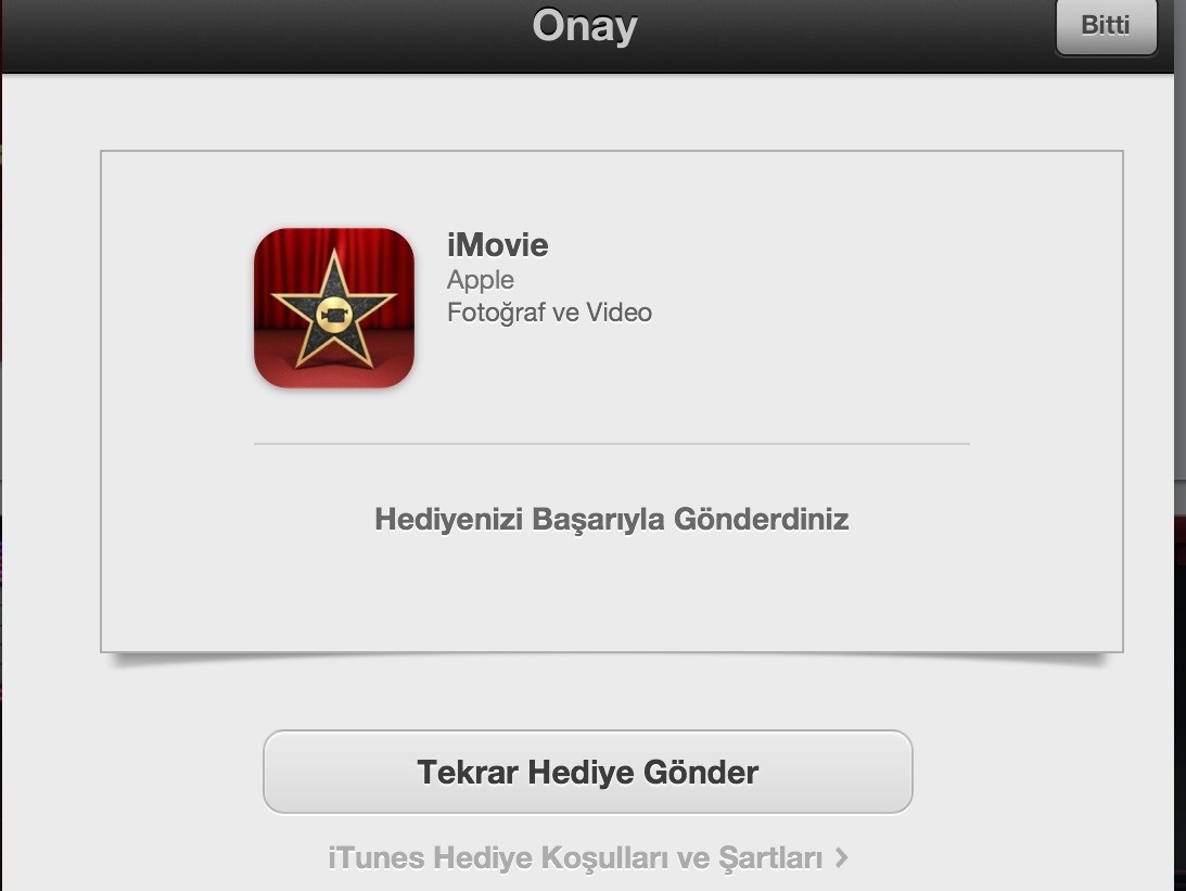  iMovie hediyesi gönderebilecekler?