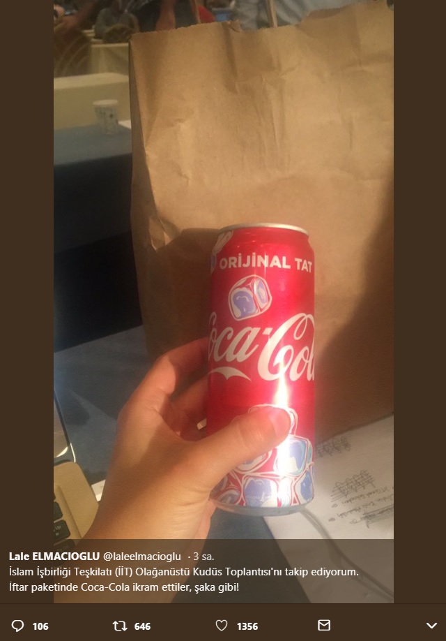 İsrail'e karşı yapılan İslam zirvesinde Coca Cola Dağıtıldı