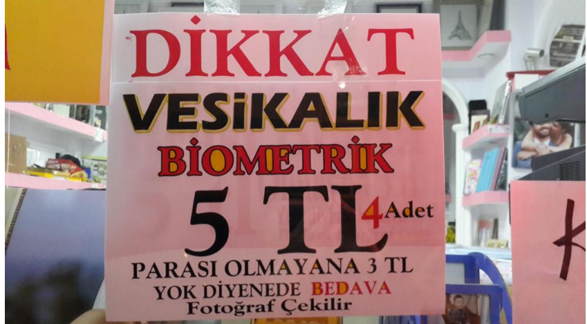 Bursa biometrik fotoğraf 5 TL