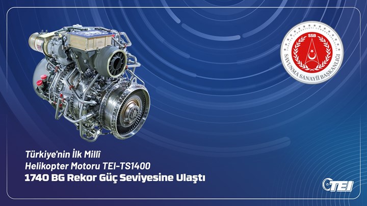 GÖKBEY helikopterinde kullanılacak yerli motor rekor güce ulaştı