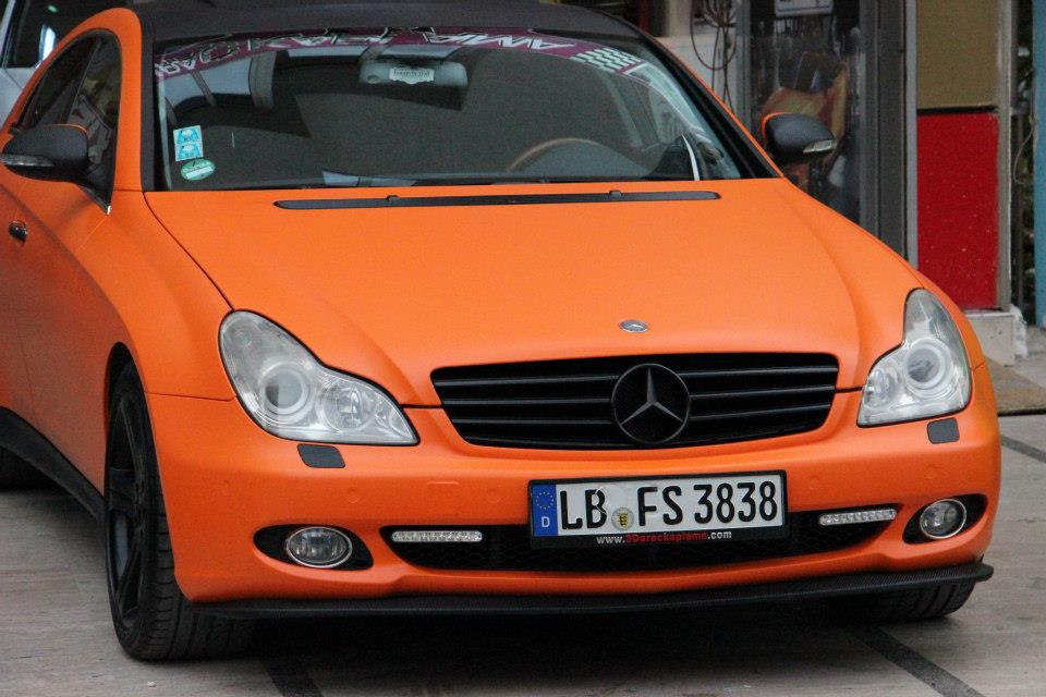  Mercedes CLS ~ Mat Turuncu & Karbon Detaylar (3D Araç Kaplama)