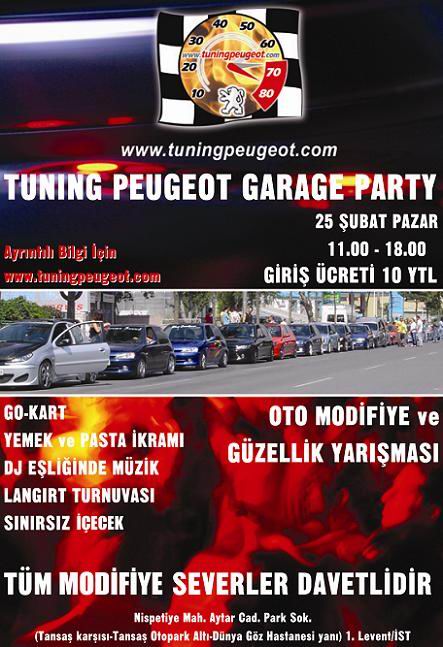  25 Şubat TuningPeugeot Garage Party .....!