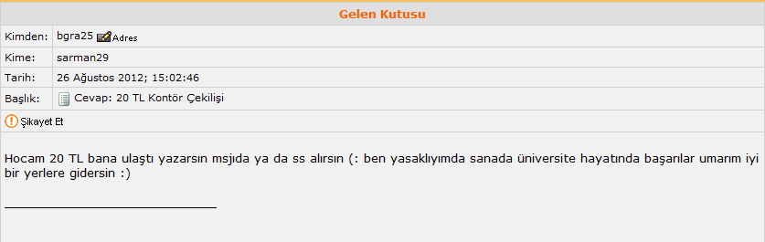  ÇEKİLİŞ - 20 TL kontör | İki kişiye | Çekiliş Sonlandı.