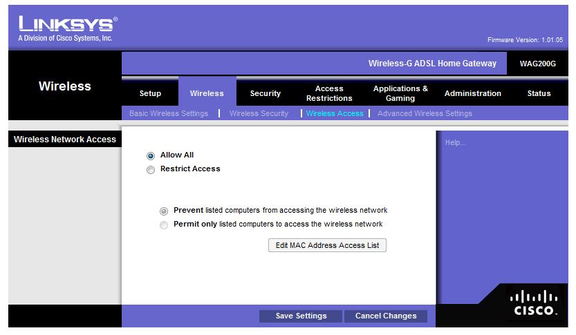  Linksys Wireless Modemde Wireless Kapatmak Mümkün mü ?