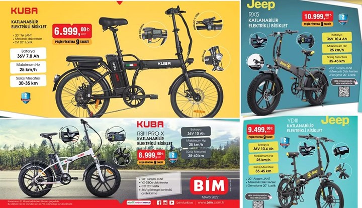Haftaya BİM marketlerde yine JEEP marka elektrikli bisikletler var