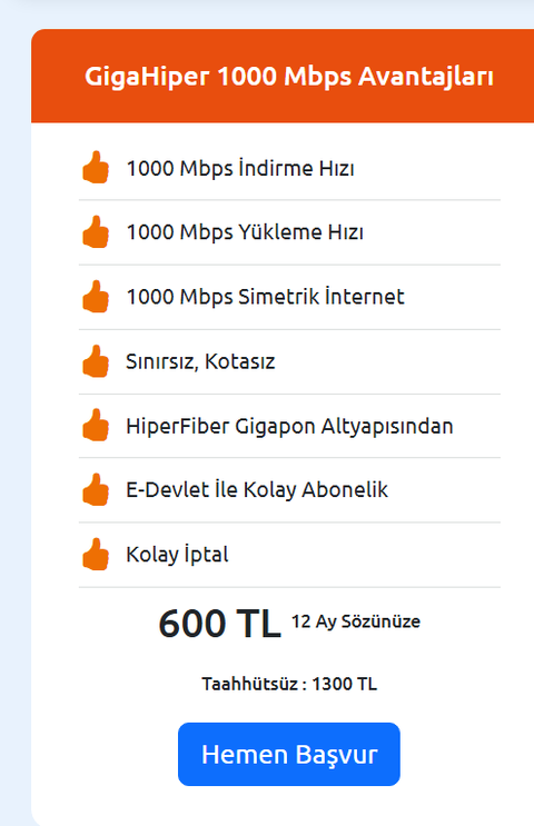 Müjde! Fiber Altyapılarda 1.000 Mbps Hizmetimiz Kullanıma Açılmıştır