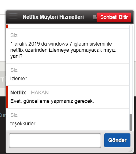 Netflix 1 Aralık 2019'dan Sonra Windows 7 İşletim Sistemi Üzerinden İzlenmeyecek!