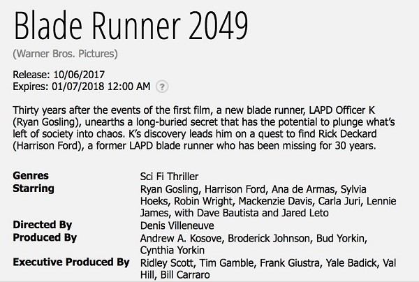 Blade Runner 2049 (2017) | Ryan Gosling - Jared Leto - Harrison Ford