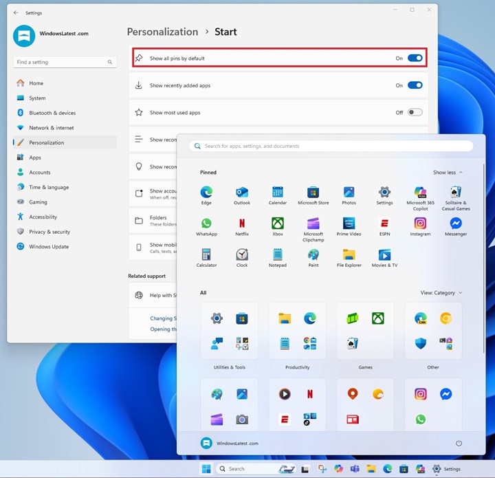 Windows 11’in Başlat menüsü baştan aşağı yenileniyor