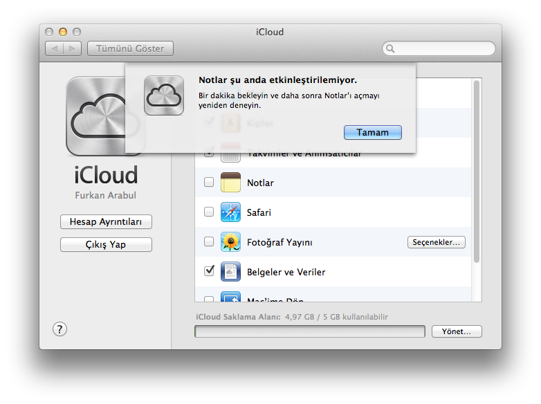  iMac Not Senkronizasyonu ( icloud )