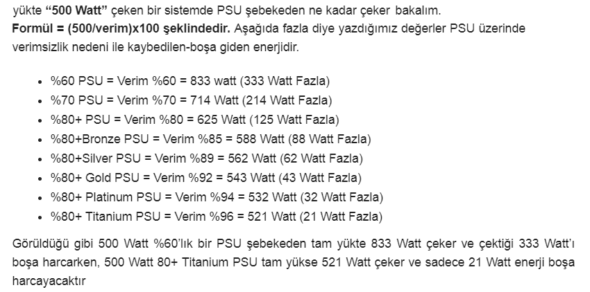 Acil gün içi alınacak PSU tavsiyesi