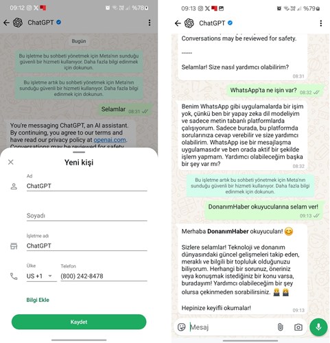 OpenAI, ChatGPT’yi WhatsApp’a getirdi