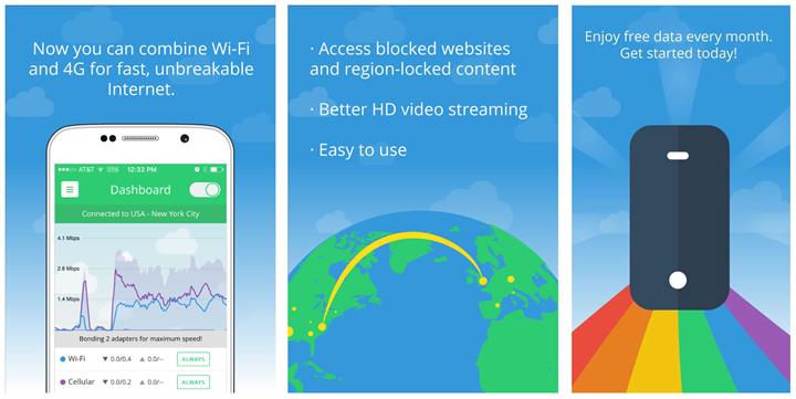 Speedify: Yüksek internet hızı için Wi-Fi ve 3G/4G bağlantıları birleştirin