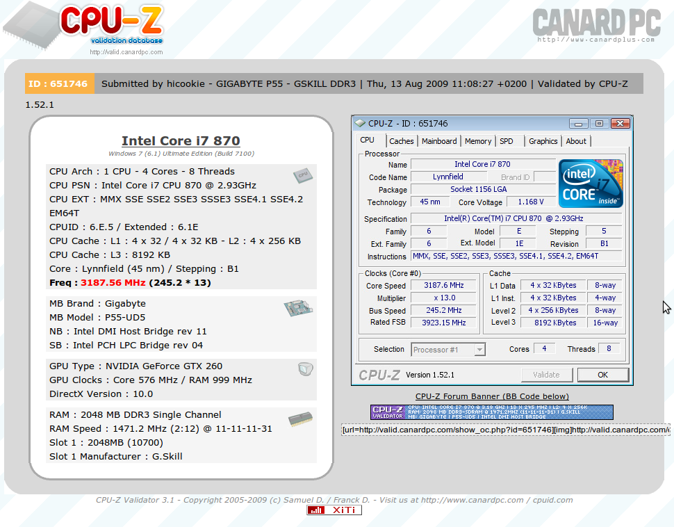 Gigabyte P55-UD5 ile 2810MHz DDR3 bellek hızına ulaşıldı