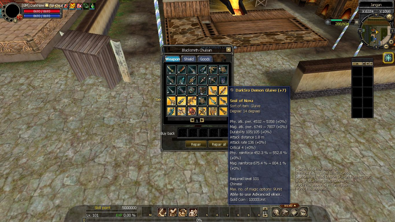  DarkSilkroad 140 Lv Skill ve 2 Yıldır Online Silkroad PvP..