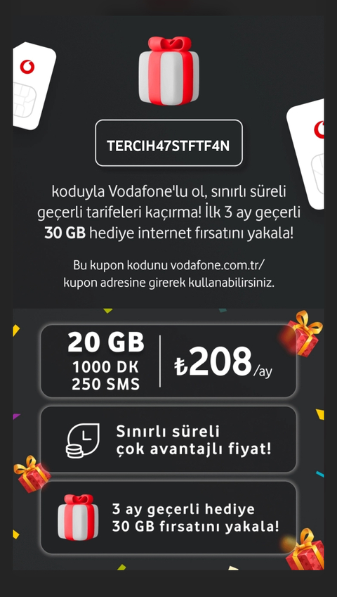 Vodafone Link AT 58 GB - Ev İnterneti 500TL Kazan Referans Konusu