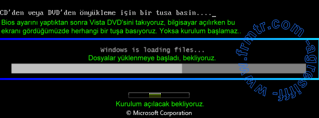  Windows Vista ya nasıl format atılır?ACİ