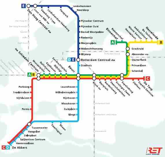 Rotterdam Subway Map