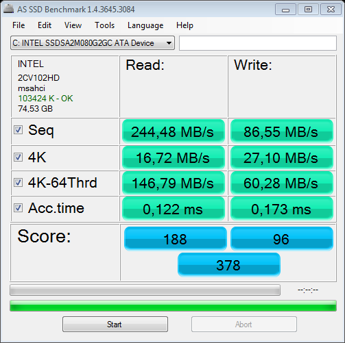  Intel SSD X25-V 40gb Seagate 7200.4 karşılaştırma