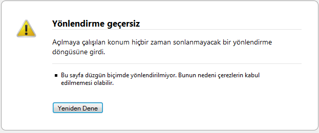  firefox 'yonlendirme gecersiz' hatası