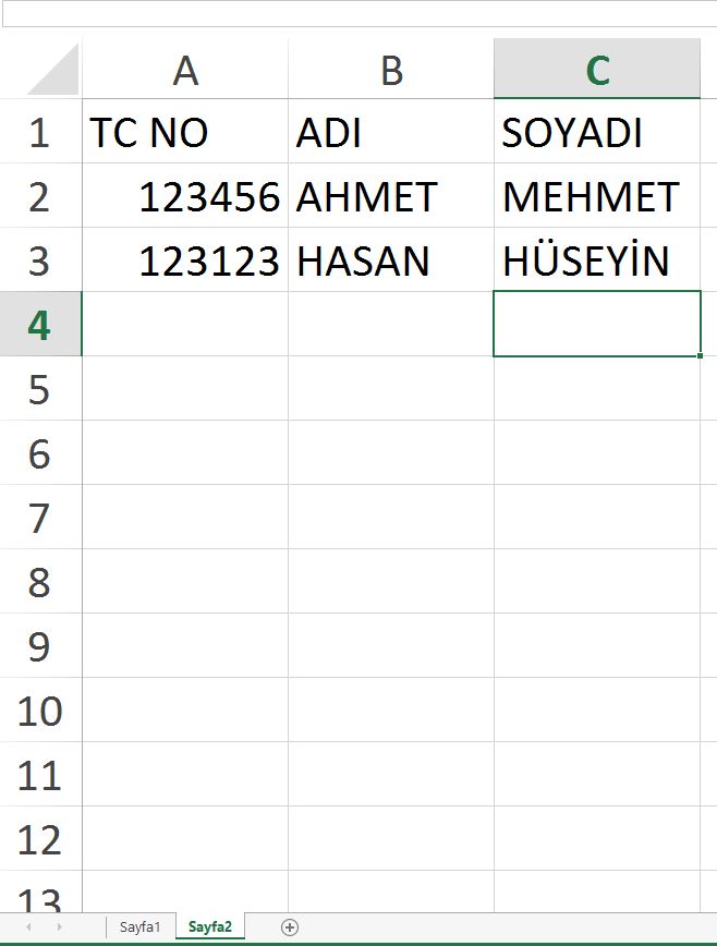 Excel'de büyük sorunum var