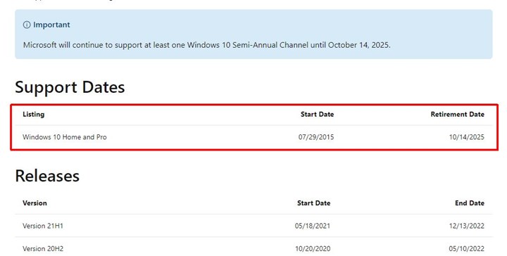 Windows 10 desteğinin bitiş tarihi belli oldu