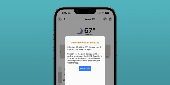 Popüler hava durumu uygulaması Dark Sky, kullanıcılarına veda etti