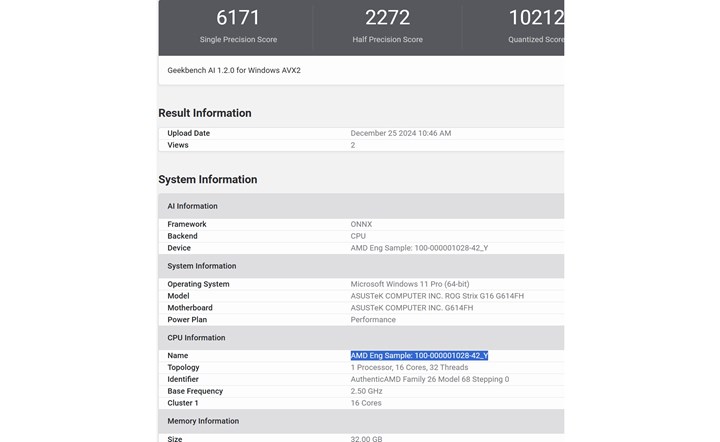 AMD Ryzen 9 9955HX ve Ryzen 9 9950X3D Geekbench'te listelendi