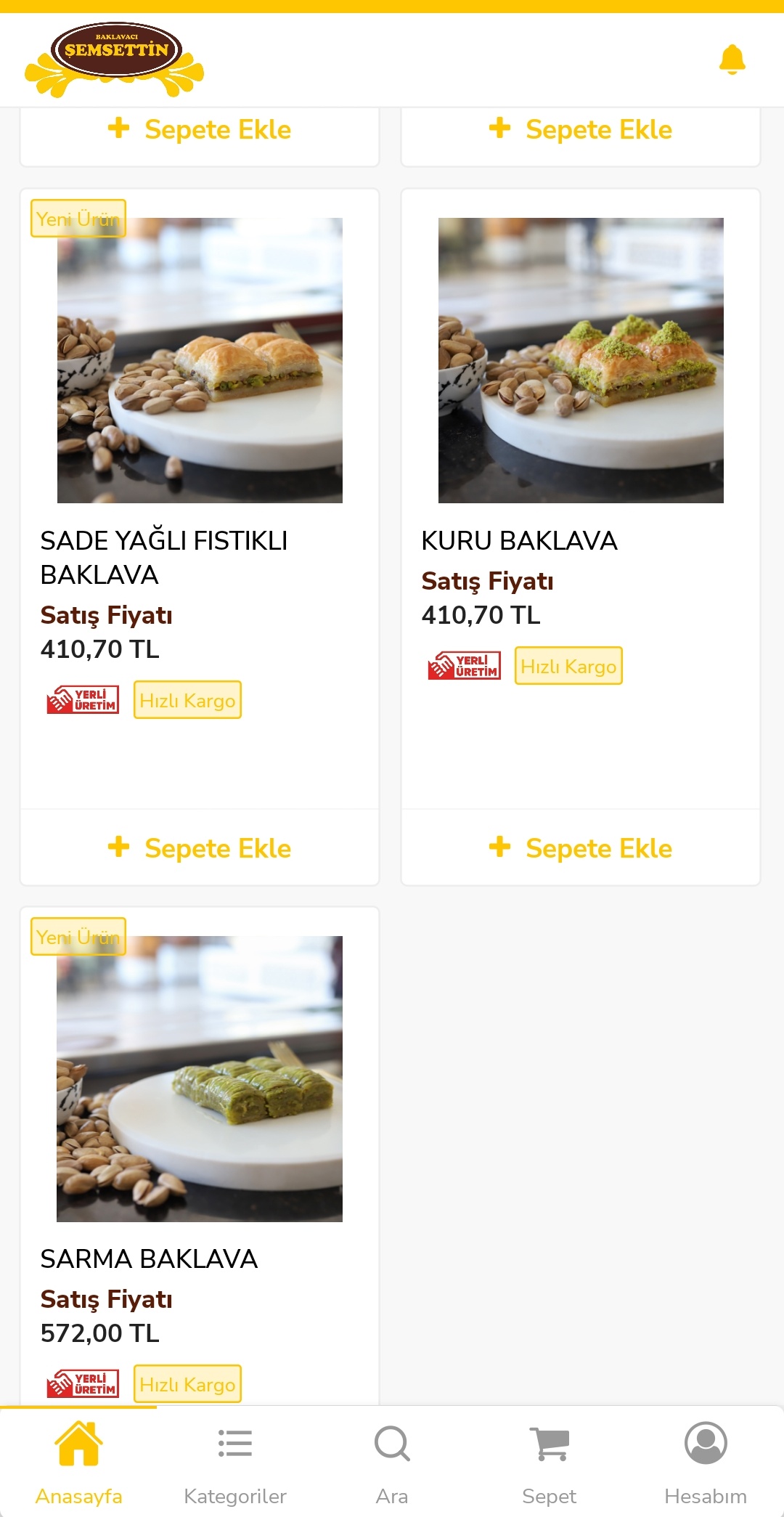 Carrefoursa Fıstıklı Baklava 129 TL