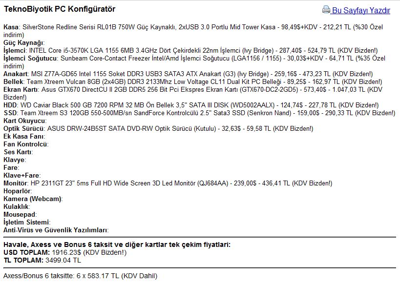  3000-3500 TL Arası Bilgisayar Toplamak İstiyorum