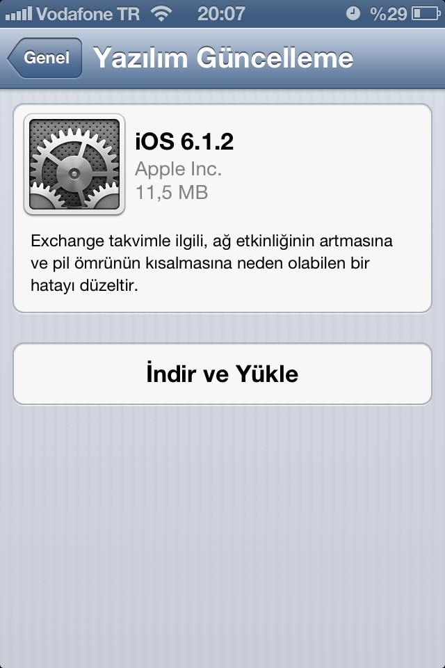  İOS 6.1.2 Yayınlandı