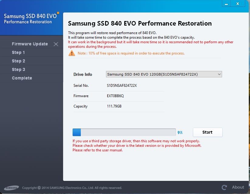  Samsung 840 Evo Güncelleme Lütfen Yardım