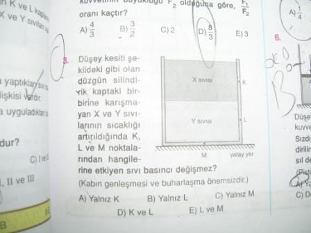  Fizik Sıvı Basıncı Sorularım