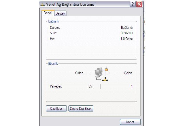  İnternete Kablolu Bağlanamıyorum