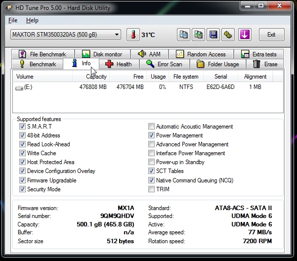  [SATILDI] MAXTOR STM3500320AS