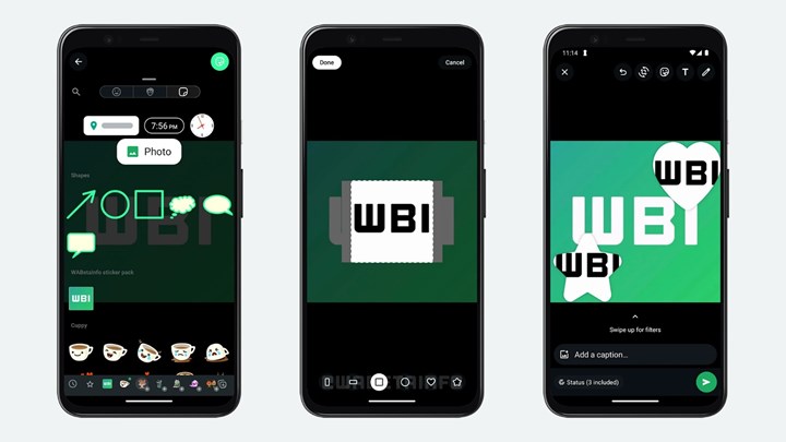 WhatsApp'ın yeni özelliği ile durum güncellemelerine çıkartma eklenebiliyor