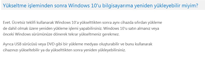  ücretsiz Windows 10 yükseltme rezervesi