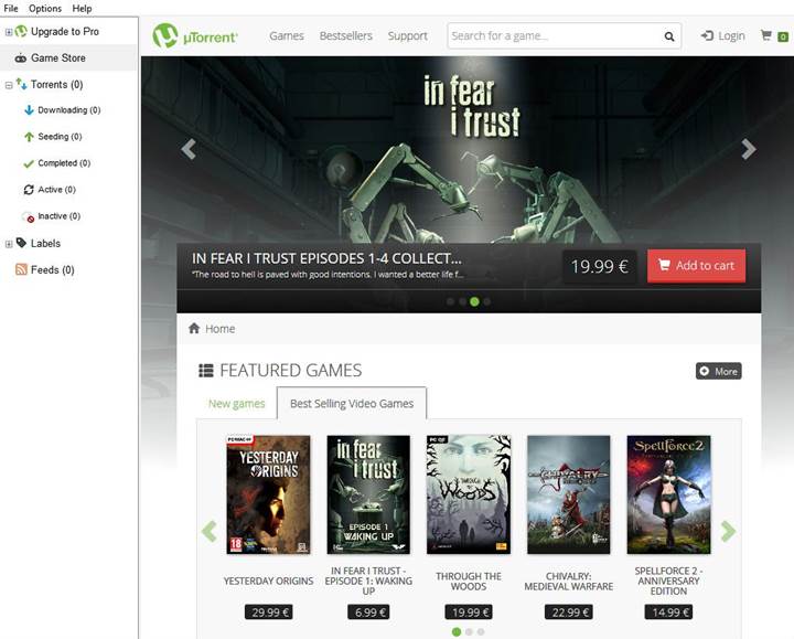 uTorrent'e oyun mağazası eklendi