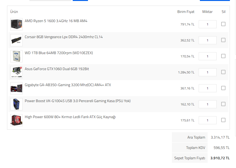 4 bin tl bütçe sistem tavsiyesi