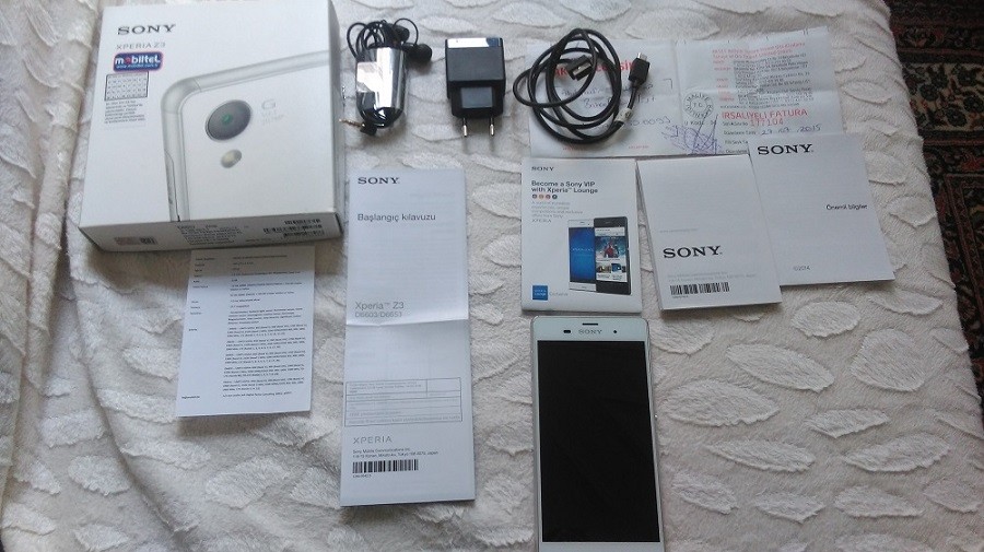  SONY XPERİA Z3 BEYAZ RENK FULL KUTULU FATURALİ
