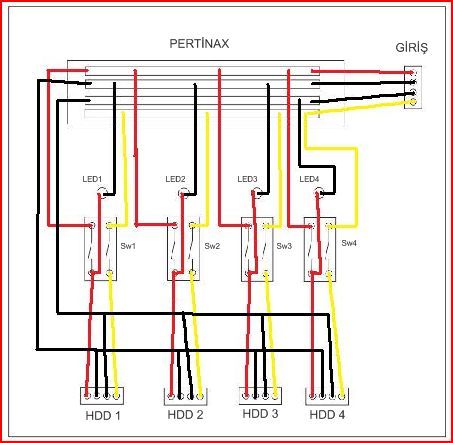  4 lü HDD switcher