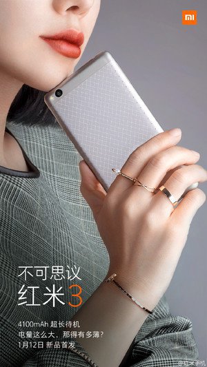 Xiaomi Redmi 3, 12 Ocak'ta geliyor